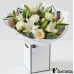 Beautiful bouquet of white roses and lilies