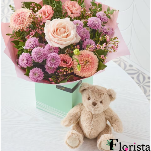 Pastels Geschenkset mit Rosie dem Bären