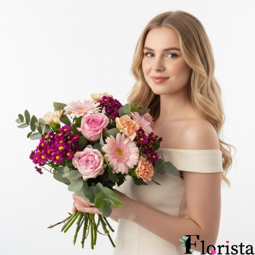 Fertig zusammengestellter Blumenstrauß You make my day