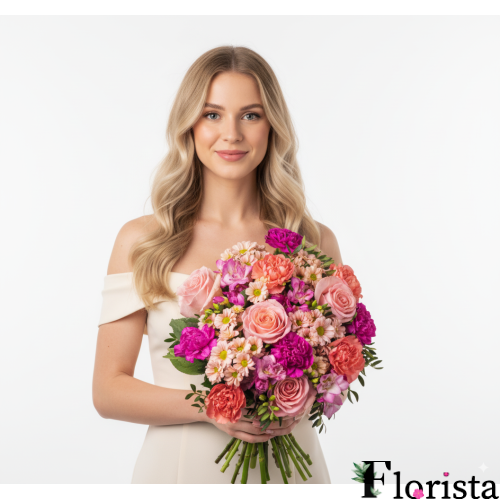 Assembled bouquet of flowers Stunning colors