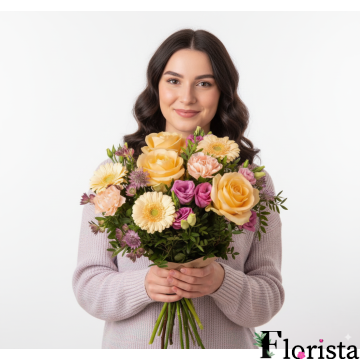 Збірний букет квітів Золотий край