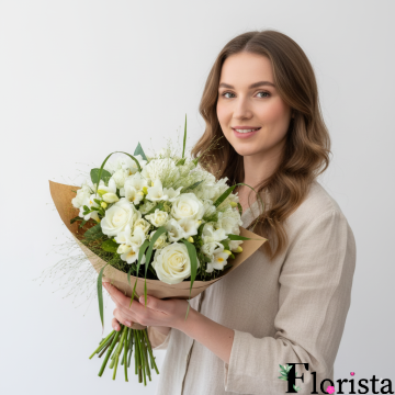 Збірний букет квітів Біле натхнення