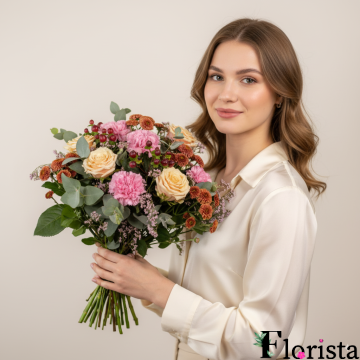 Збірний букет Рожева осінь