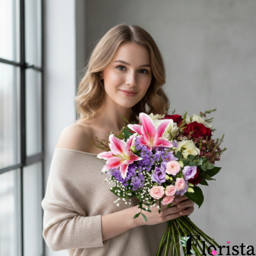 Букет квітів Рожевий та бузковий