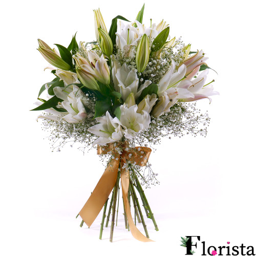 Delicate white lilies