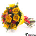 Süße Sonnenblumen, Rosen und Lilien