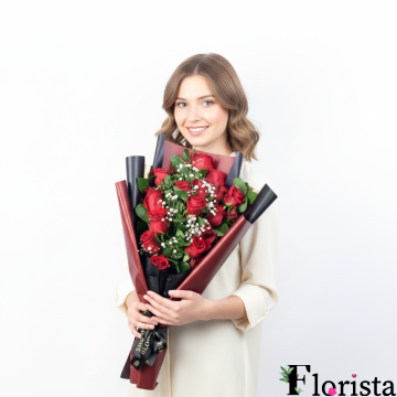 Букет оксамитових троянд «Опівнічний»