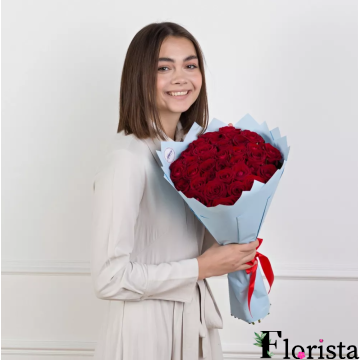 Букет із 33 Червоних Троянд (50см)