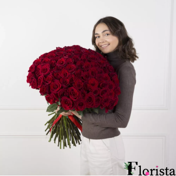 Букет Из 101 Красной Розы (70см)