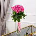 21 рожевих троянд (60см-70см)