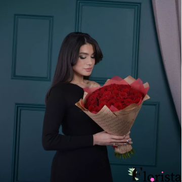 41 червоних троянд (50см)