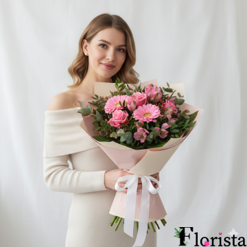 Букет квітів Рожеве щастя