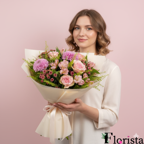 Букет квітів Рожеве небо