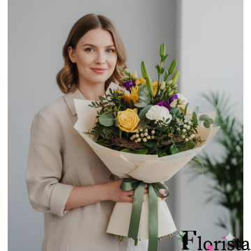 Збірний букет квітів Літнє сонце з ліліями