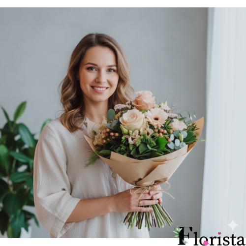 Збірний букет квітів Ніжні кольори