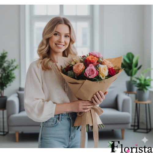 Збірний букет квітів Рожева мрія