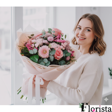 Збірний букет квітів Казка в рожевому