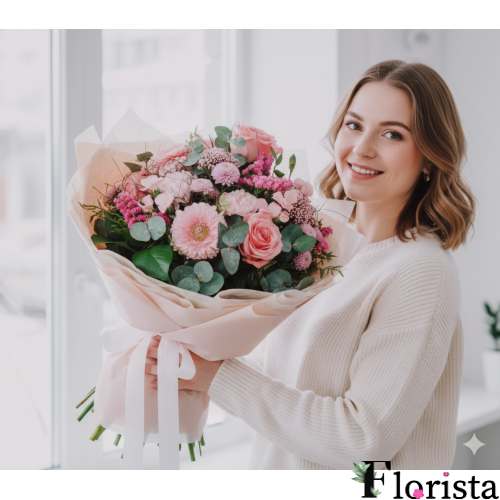 Збірний букет квітів Казка в рожевому