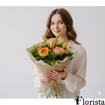 Збірний букет квітів Чудовий день із лілеєю