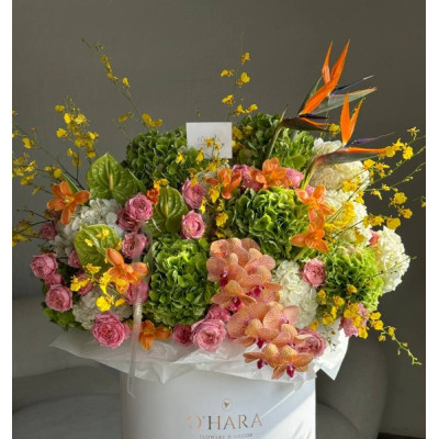 Blumenstrauß Tropischer Garten in einer Box