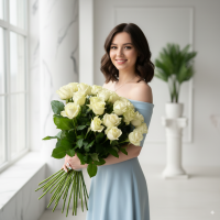 29 білих троянд