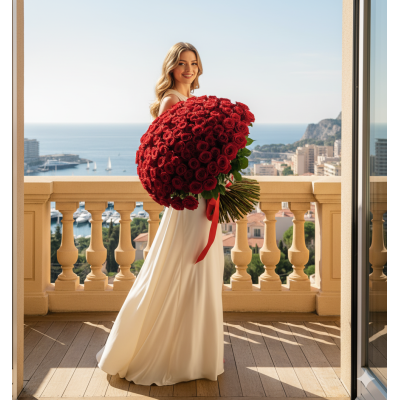 Strauß mit 300 hochwertigen roten Rosen