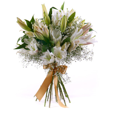 Delicate white lilies