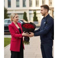 Щецин, Польща - Букет з 21 червоних троянд