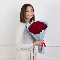 Букет із 33 Червоних Троянд (50см)
