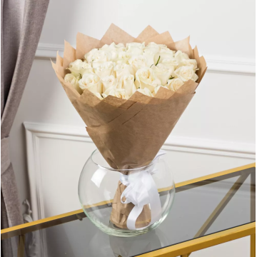 Букет із 39 білих троянд (40см-50см)