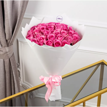 Букет із 41 рожевих троянд (50см)