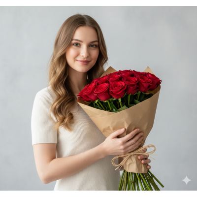 Blumenstrauß 24 rote Rosen