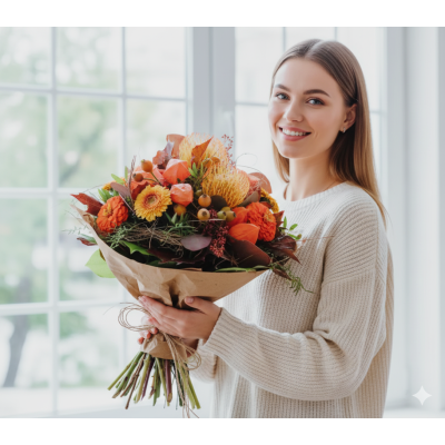 Збірний букет квітів Дух бабиного літа