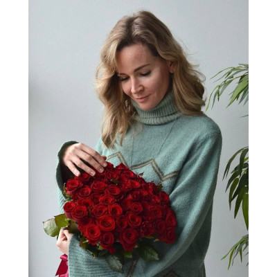 Leipzig, Deutschland - 39 rote Rosen 50 cm.