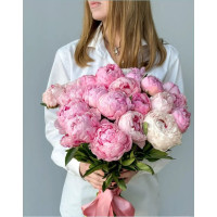 Букет 20 рожевих півоній