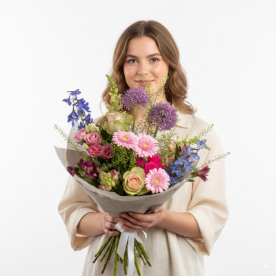 Fertig zusammengestellter Blumenstrauß Bunt