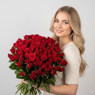 Букет 100 червоних троянд