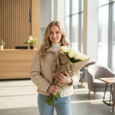Букет из 25 белых роз Букет из 25 белых роз
