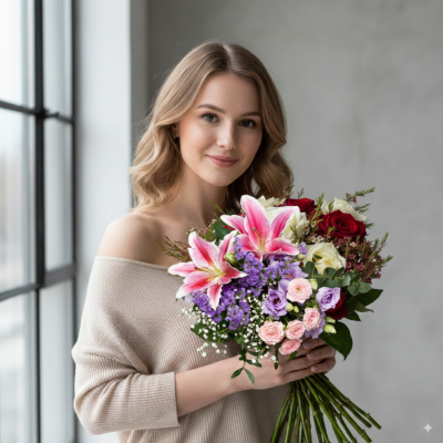 Blumenstrauß Rosa und Lila