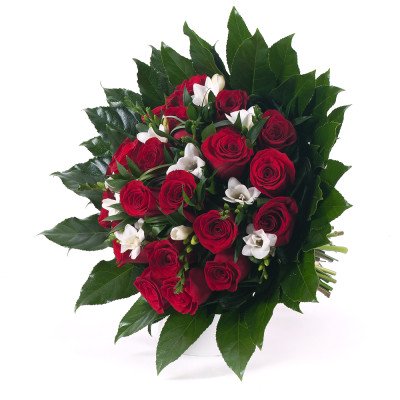 Елітні червоні троянди та фрезії