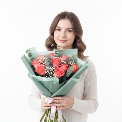Букет мечты из коралловых роз