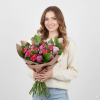 Ein bezaubernder Strauß gemischter Rosen