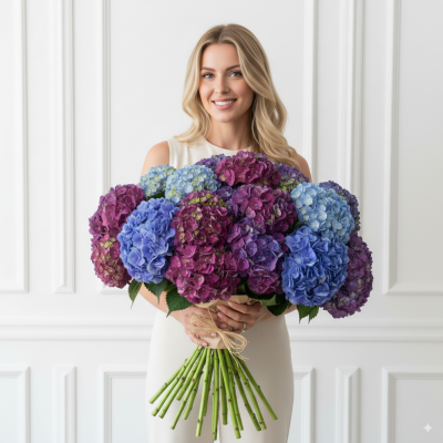 Букет квітів 30 гортензій