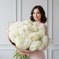 Букет із 30 білих гортензій