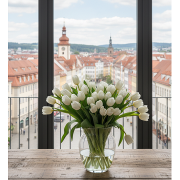 Букет 30 білих тюльпанів