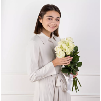 Букет із 9 Білих Троянд (50см)