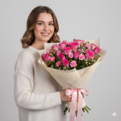 Букет квітів Рожева елегантність