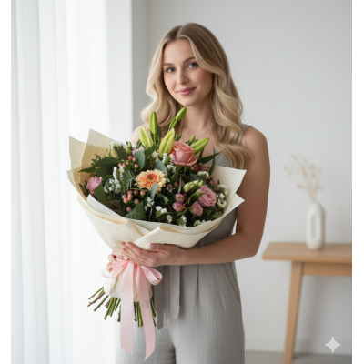 Zusammengestellter Blumenstrauß Lily Princess