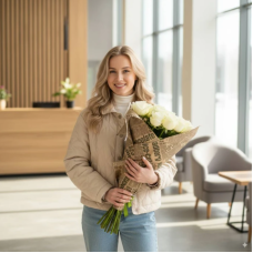 Ein Strauß aus 19 weißen Rosen Ein Strauß aus 19 weißen Rosen