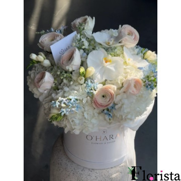 Букет квітів Ніжне небо в коробці